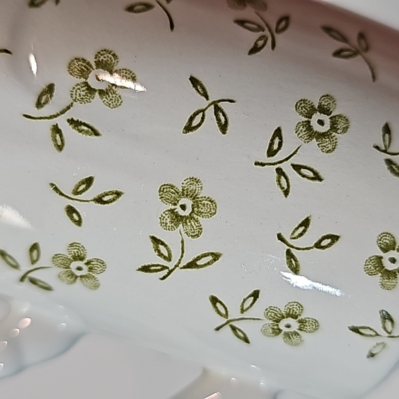 S/6 Vintage J & G Meakin England Floral Forget Me Not Green Teacups, As-is - Picture 5 of 16